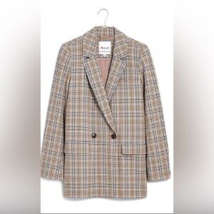 Madewell Caldwell Double-Breasted Blazer in Prejean Plaid